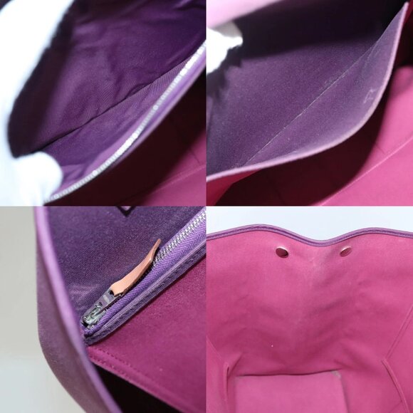 HERMES Cabak GM Tote Bag Canvas Purple Silver Auth bs26280 - Picture 15 of 15